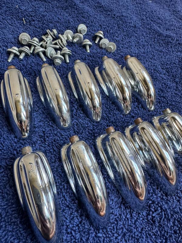Slingerland Lot of 10 Vintage Bass Drum Lugs 70s - Chrome image 1