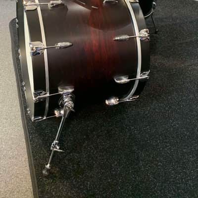 Gretsch USA Custom 4-Piece 10/12/16/22 Drum Kit Set in Satin Dark Chestnut Duco w/ Double-Tom Holder image 9