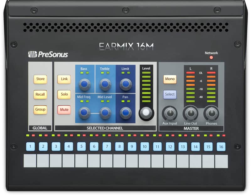 PreSonus EarMix-16M | 16x2 AVB-Networked Personal Monitor Mixer image 1