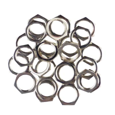Boss & Ibanez Pedal Nickel 1/4" Input Output Jack Replacement Nut Set - 50 Pack - Made In Japan Part image 1