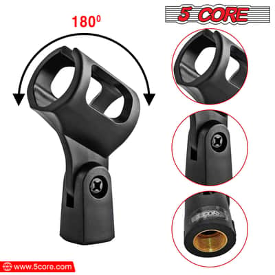 5 Core Microphone Clip Holder 2 Pieces with Screw Adapters 5/8 to 3/8 Inch image 5