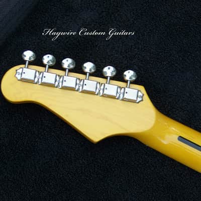Tobacco Sunburst Custom Shop Mahogany Strat+7-Sound Switching+ Working Bridge Tone +SRV Pickups + Treble Bleed Circuit + '59 Style Neck with "C" Profile+ Setup+ Leveled, Crowned and Polished Frets+ Kluson Style Vintage Tuners + Aged Guard! image 4