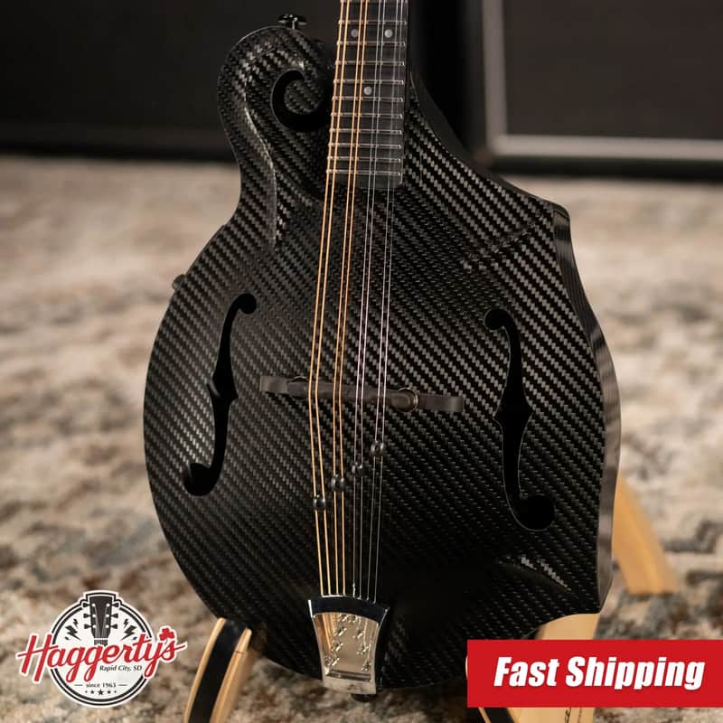 KLOS Full Carbon F-Style Mandolin KLOS EQ Acoustic/Electric with Fiberglass Hardshell Case image 1