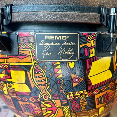 Remo Vintage RARE MASSIVE 27"x16" Leon Mobley Djembe in DISCONTINUED FINISH image 3