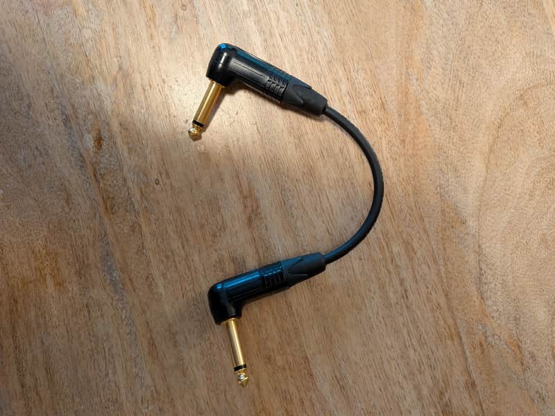 Mogami 2319 Patch Cable with Neutrik Gold Connectors (90° TS-M to 90° TS-M) (6 Inches) image 1
