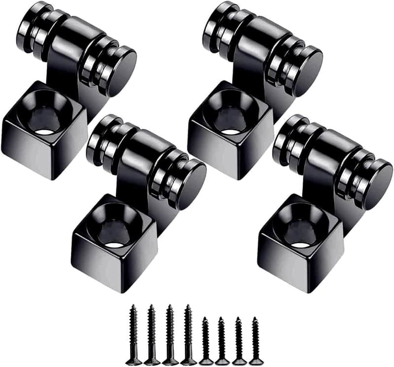 Roller Guitar String Trees Guides Retainer for Fender Strat Stratocaster Tele Telecaster Electric Guitar，Pack of 4 (Black) image 1