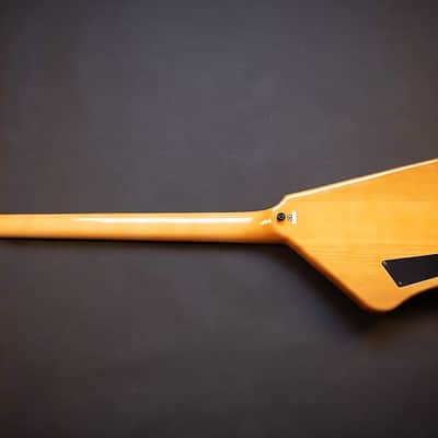 BootLegger Guitar Ace Headless Bass 4 String 7.8 Lbs With Honey Clear Stiletto Case & Gig Bag image 9