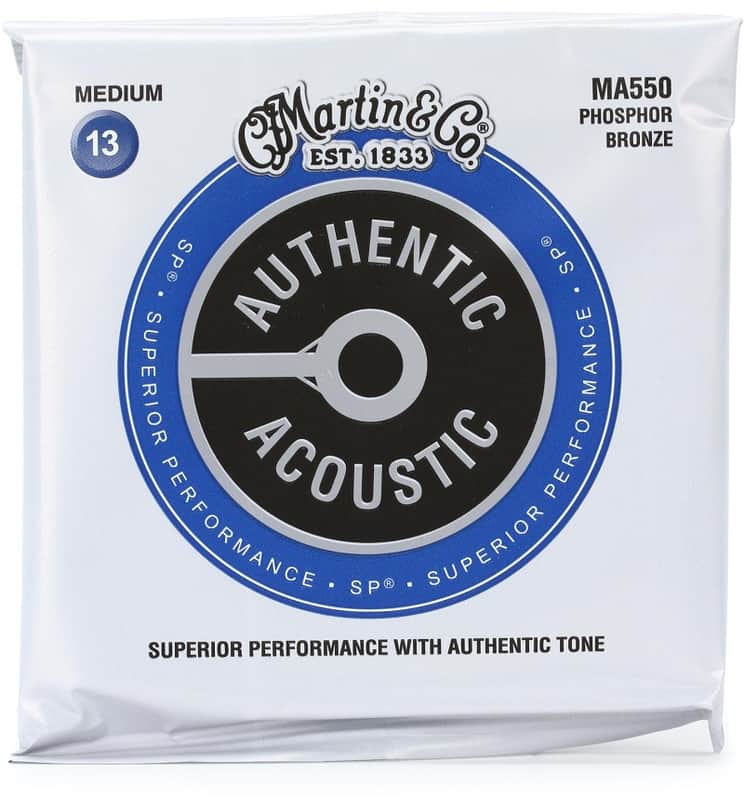 Martin MA550 SP Phosphor Bronze Medium Authentic Acoustic Guitar Strings 13-56 image 1