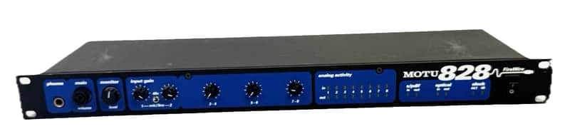 MOTU 828 Firewire Audio Interface 2000s - Black / Blue image 1