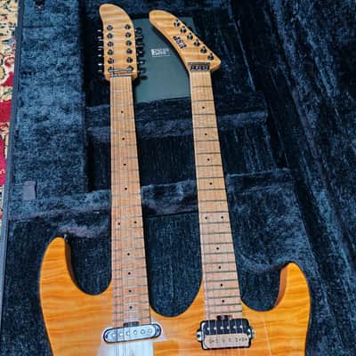 [SUMMER SALE] ESP Custom Order George Lynch Double Neck, Birdseye Maple, Natural Quilted Maple, Lawsuit Banana Headstock, MIJ Japan image 6