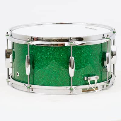 TreeHouse Custom Drums 6½x13 8-ply Maple Snare Drum - Green Glass Glitter image 4