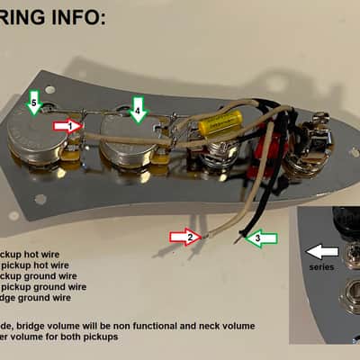 Fender Jazz Bass wiring harness with series - parallel switching NEW! image 3