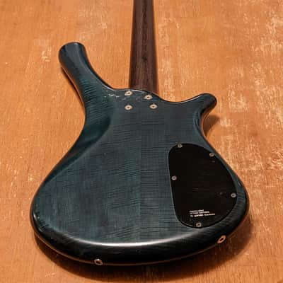 1996 left-handed Warwick Fortress One bass, Ocean Blue Satin image 10