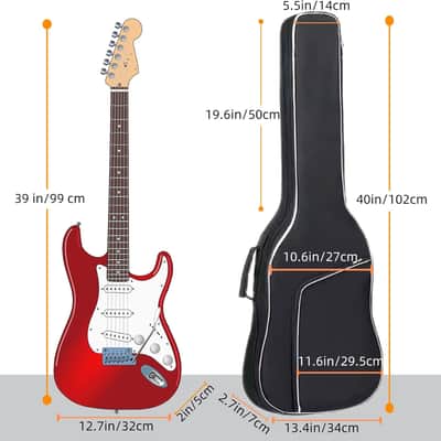 39 inch Electric Guitar Bag Gig Bag 8mm Padding Backpack Padded Soft Guitar Case Black with Back Hanger Loop and Neck Strap image 2
