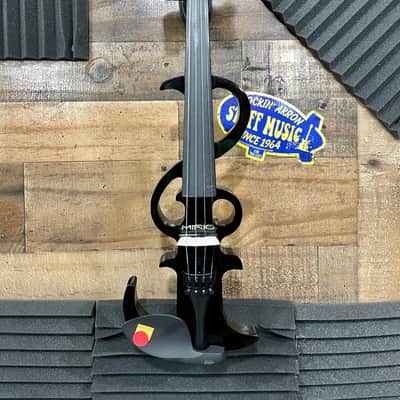 Mirio Black Metalflake Silent Electric Violin w/case, bow, cable, headphones and rosin image 1
