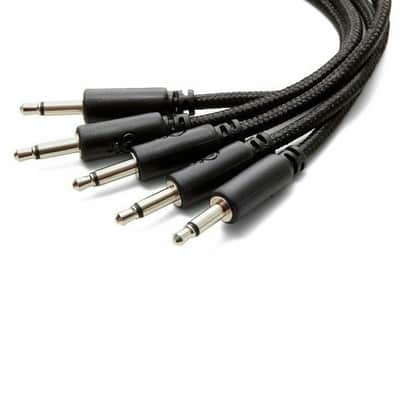 Erica Synths 3.5mm TS Mini-Jack Plug Braided Patch Cables (30cm/black/pack of 5) image 2