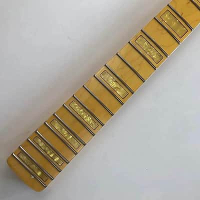 Yellow Maple Wood Strat Style Guitar Neck, 21 Frets Yellow Block Inlay Fretboard image 2