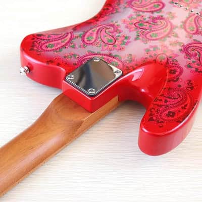 Custom Handmade Pink Amoeba Finish 12 String Electric Guitar, Okoume Wood Body, Roasted Maple Neck image 5