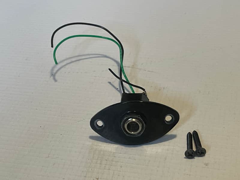 2000's Japan Jackson Dinky Guitars Black Football Oval Factory EMG Active Input Jack image 1
