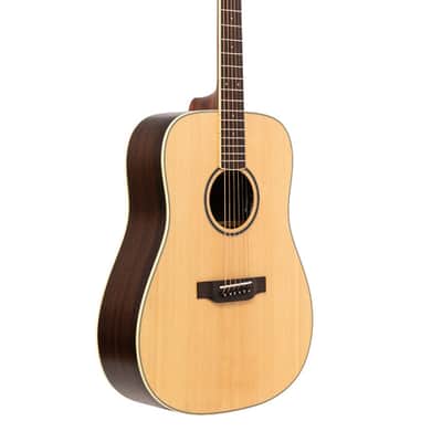 Crafter ES-ROSE DE NAT ES Series Dreadnought Solid Sitka Spruce Top Mahogany Neck 6-String Acoustic-Electric Guitar w/Gig Bag image 1