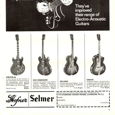 Rare 1966 Hofner President Cherry Sunburst Vintage image 16