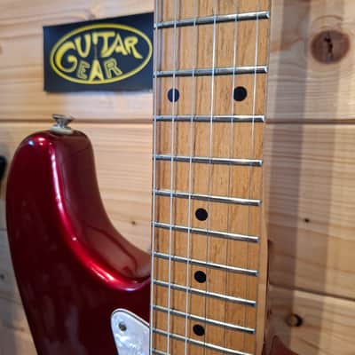 Chery Strat-Style Electric Guitar – 1990s Korea – Metallic Red image 6