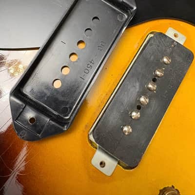 Vintage 1956 Gibson Les Paul Junior Sunburst w/Original Alligator Case All Original Bild 12