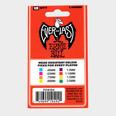 1.14mm Red Everlast Picks 12-Pack Non-Slip Textured Delrin, world standard shape / specifications image 3