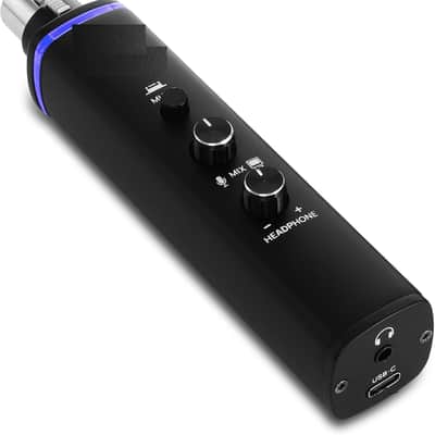 USB Mic Interface, XLR to USB Adapter with Phantom Power, Volume Control, Plug-and-Play Audio Interface for XLR Microphone Recording, Streaming, Podcasting, PC & Mac, 24-Bit Sound Card image 1