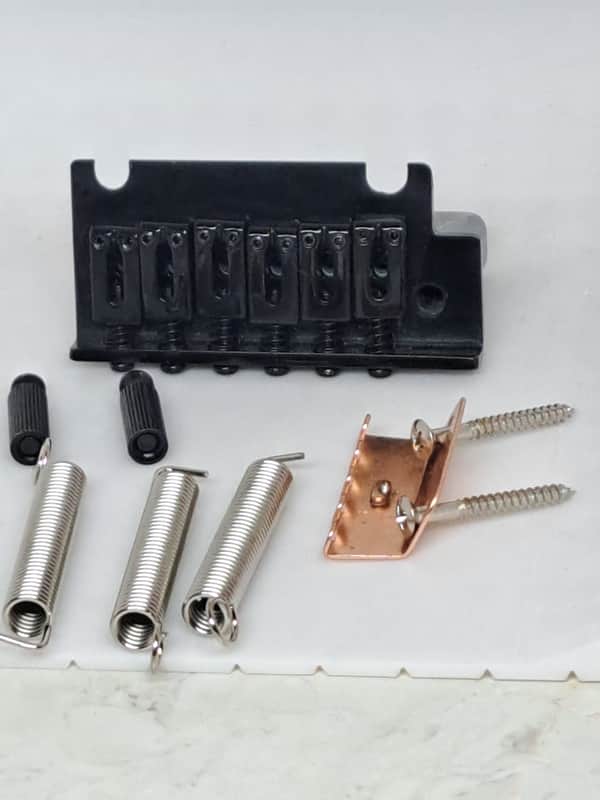 Unbranded 6-String Electric Guitar Tremolo Bridge w/ Hardware - Black Finish image 1