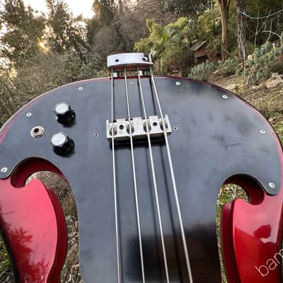 Immagine 1967 Ampeg AEB-1 - Electric Scroll Bass - Black/Red Sunburst - #609 of 750 - OHSC - 12