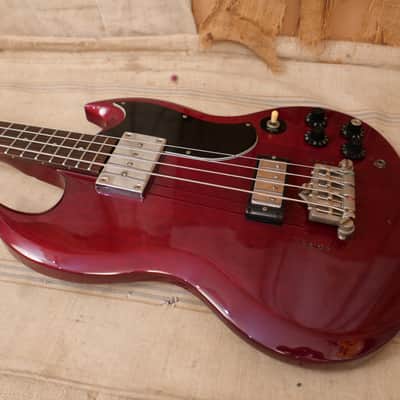 Burny SG Bass EB-3 1990's Cherry Red image 10