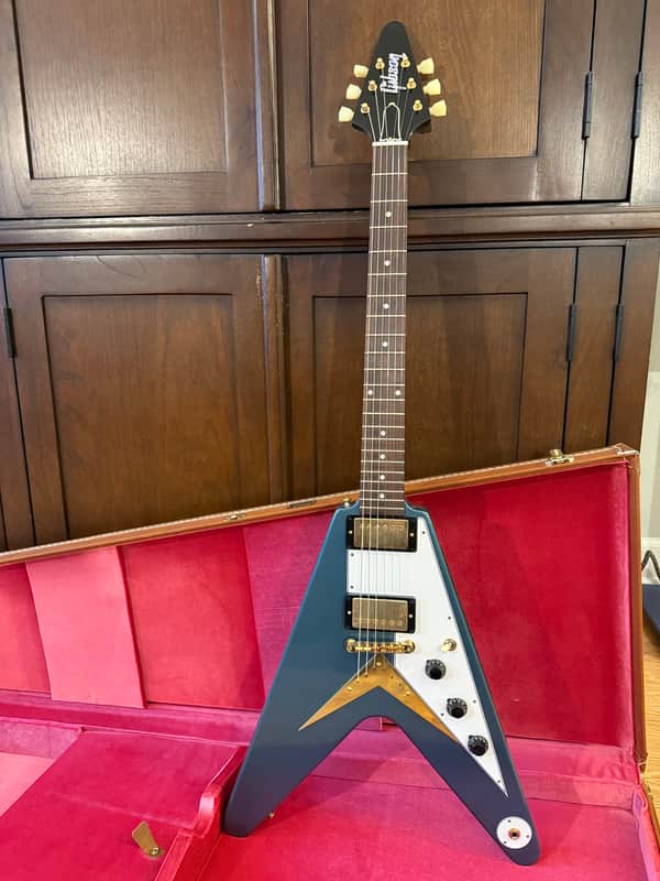 Gibson Custom Shop '58 Korina Flying V Reissue 2023--Pelham Blue--Dead Mint image 1