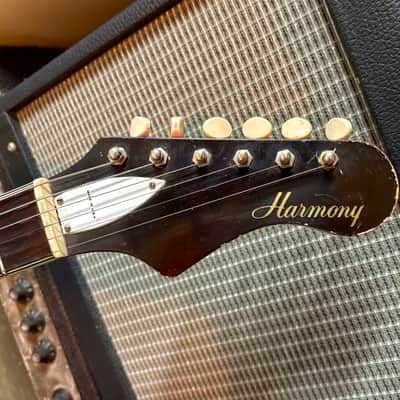 Harmony H19 Silhouette / Bobkat 1963 - 1973 - Cherry Red Sunburst image 5