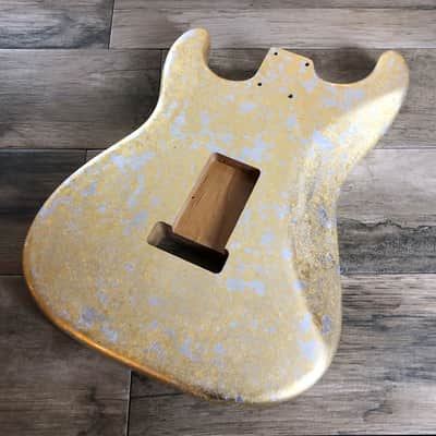 Made to Order - FRANCHIN Mercury guitar body Impressionist METALLIC LEAF (Gold/Silver/Copper/Bronze texture) Basswood Poplar Stratocaster-Strat-S-Style Made in Italy image 7