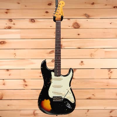 Fender Custom Shop 1960 Stratocaster Heavy Relic - Aged Black over 3-Color Sunburst-CZ576853 image 4