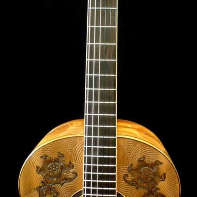 Blueberry Handmade Classical Nylon String Guitar Floral Motif Built to Order image 7