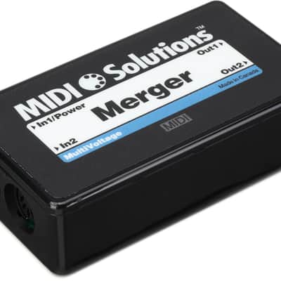 MIDI Solutions MultiVoltage Merger 2-in 2-out MIDI Merge Box image 1