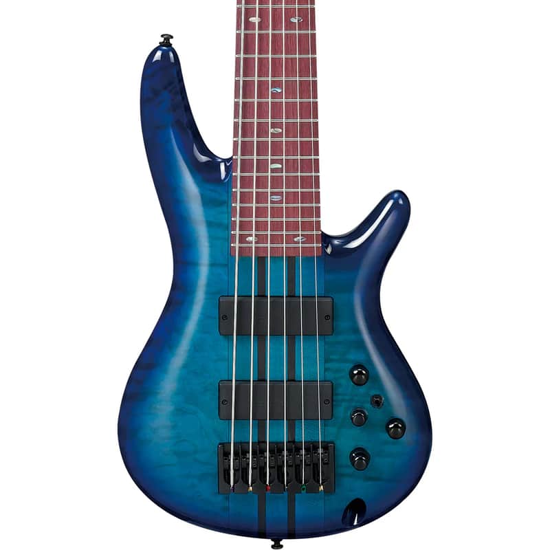 Ibanez ANB306 Adam Nitti Signature Premium 6 String Electric Bass. Blue Burst with Bag image 1