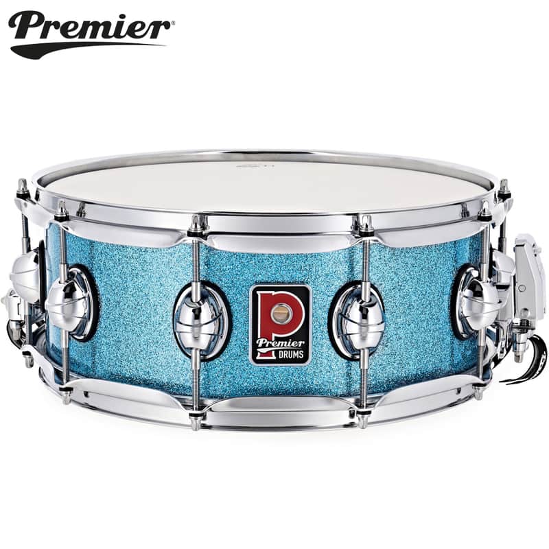 Premier Genista Classic 14" x 5.5" Birch Aqua Sparkle Snare Drum PGB1455SAQX image 1