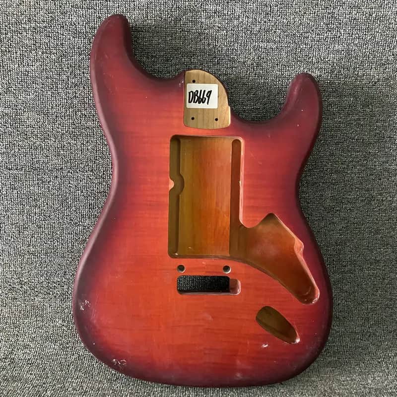 Red Burst Tiger Maple Top Stratocaster Strat Style Guitar Body image 1