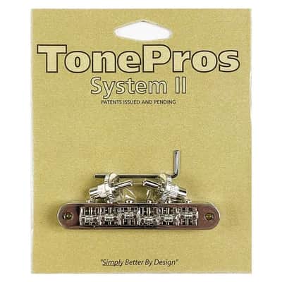 Tonepros BEST TP6R-N 4mm Imperial tunematic roller saddle bridge, Nickel - Fits Bigsby B3 B5 B6 B7, Gibson Post. image 1