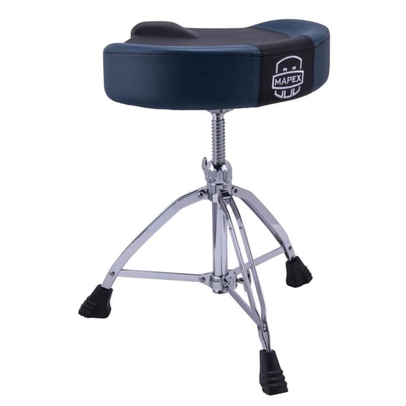 Mapex T855BL Breathable Drum Stool w/Saddle Seat - Black/Blue image 1