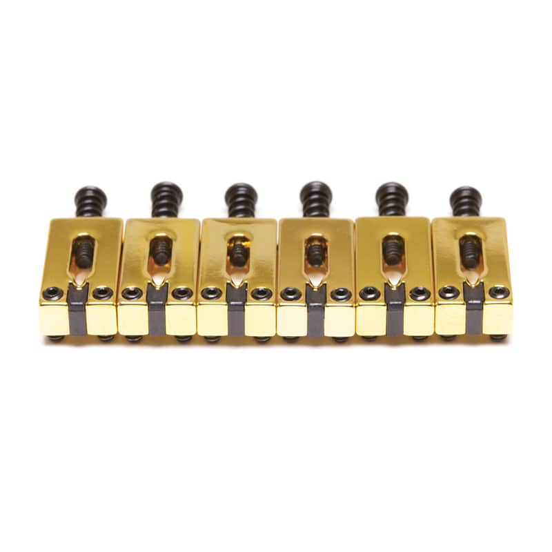 Graph Tech String Saver Classics Strat & Tele Style Bridge Saddles 2 1/16" (Gold) image 1