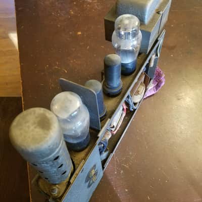 Victor Early Rare model A projector tube amp 6V6? Animatophone 40A? 1930s - Silver wrinkled paint image 4