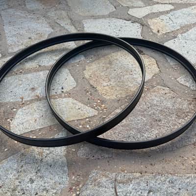 World Max 24" Metal Bass Drum Hoop Pair - BLACK image 2