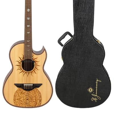 H. Jimenez Colección de Galaxia Mexica Calendar Bajo Quinto with Laser Calendar Design Acoustic +Hardshell Case | Authorized Dealer image 1