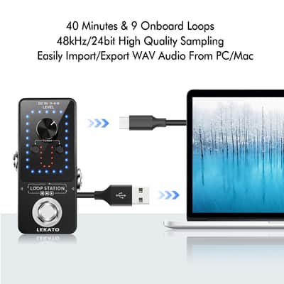 Lekato Guitar Looper Effect Pedal 9 Loops 40 Minutes Record Time Effects USB Tuner image 7