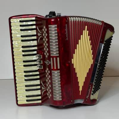 Pearl Red La Melodiosa Pezzolo 25 Piano Accordion  LM (41 Key/120 Bass) Italy image 1