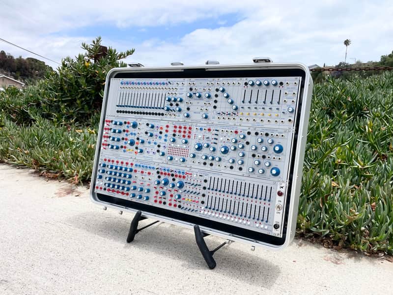 Buchla Tiptop 200t series with BPNYC ZERO Halliburton Eurorack Modular Travel Case SILVER 122hp 9U w/MARF image 1